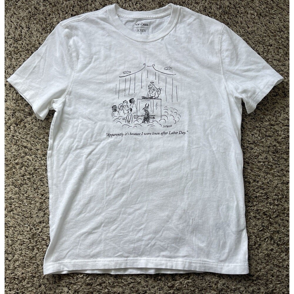 J Crew The New Yorker Limited Edition Graphic T Shirt Men’s Small White